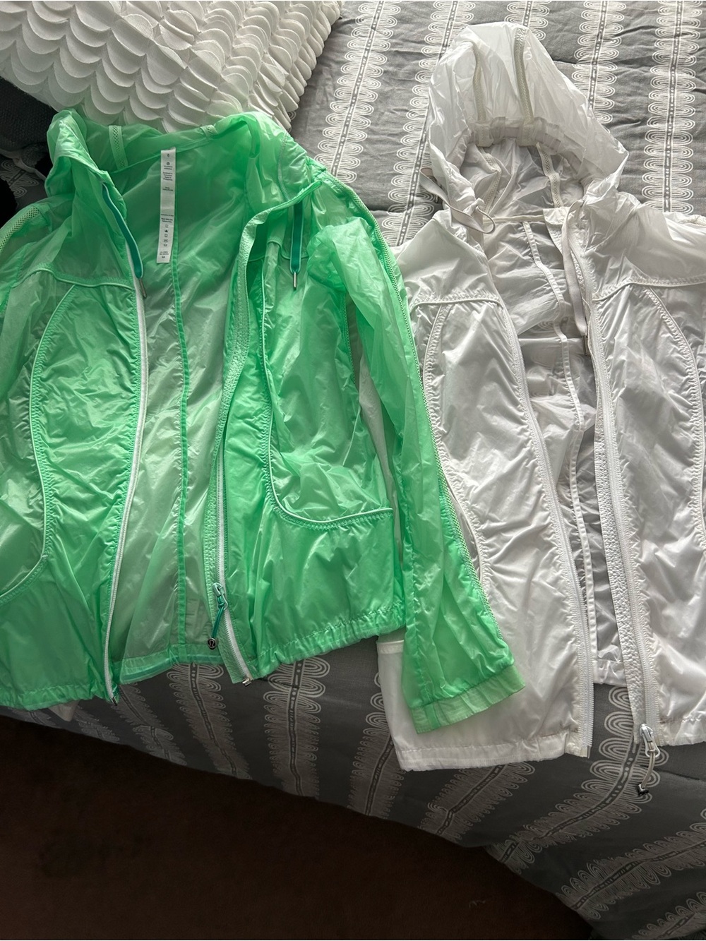 Lightweight Mint Green Windbreaker Jacket (Plus White Option)